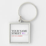 Your Name Street  Metal Keychains