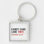 Candy Cane Lane  Metal Keychains