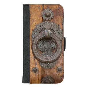 Metal Knocker on Old Wooden Door iPhone 8/7 Plus Wallet Case