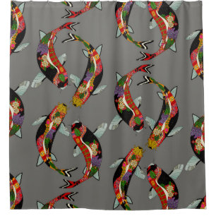 metal koi shower curtain