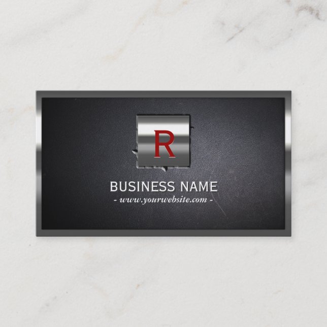 Metal Label Embed Steel Border Business Card (Front)