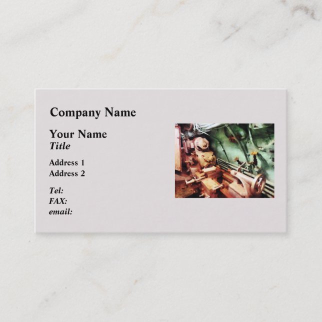 Metal Lathe in Submarine Business Card (Front)