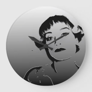 Metal like black and white stylish clock