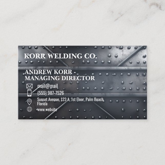 Metal Like Welding Business Card (Front)