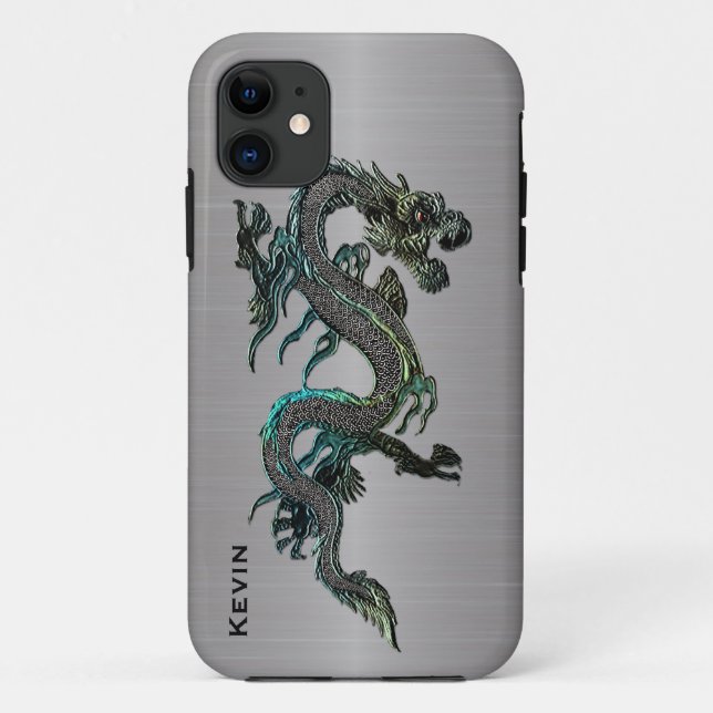 Metal Look Asian Dragon iPhone 5S case (Back)