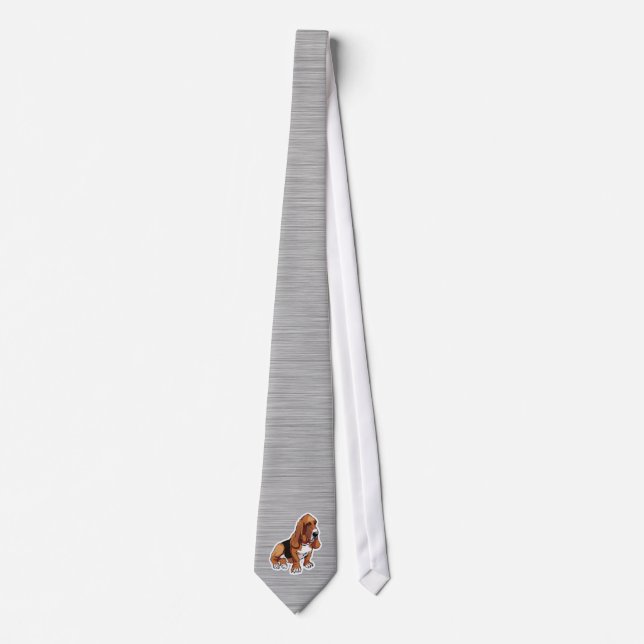 Metal look; Basset Hound Neck Tie (Front)