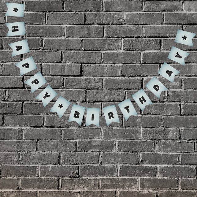 Metal Look Birthday / Any Custom Message Male Bunting Flags (Creator Uploaded)