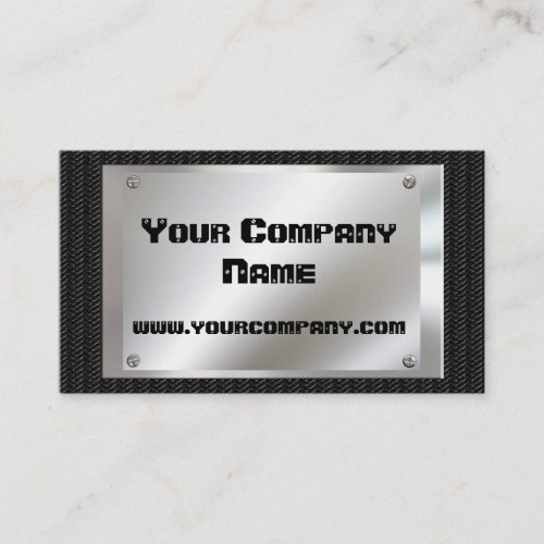 Metal Look  Black Carbon Fiber Business Cards