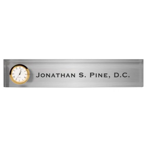 Metal-Look Chiropractor Personalize Desk Nameplate