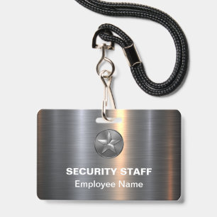 Metal Look Company Security Staff Name Badges