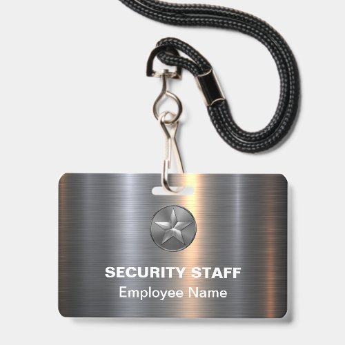 Metal Look Company Security Staff Name Badges