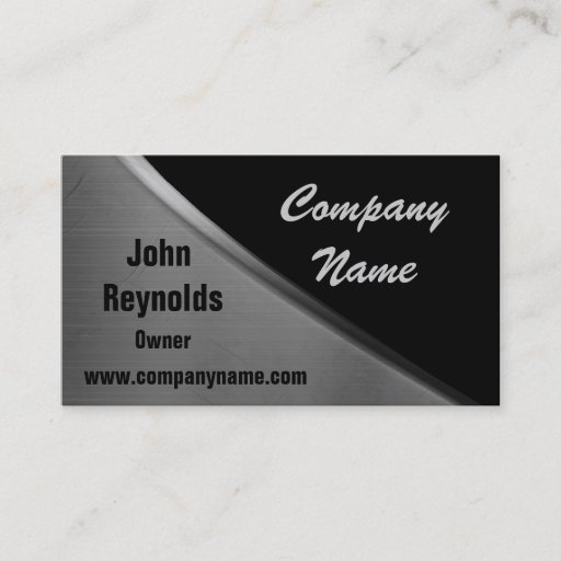 Customizable Metal Look Curve Business Cards