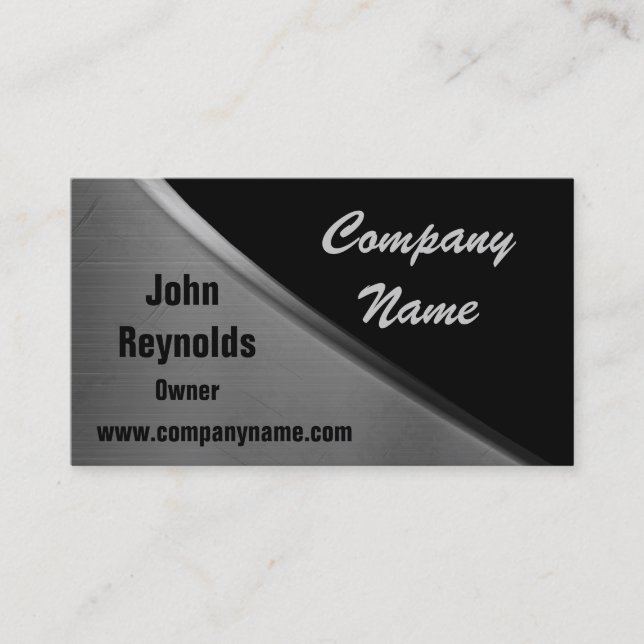 Metal Look Curve Business Cards (Front)