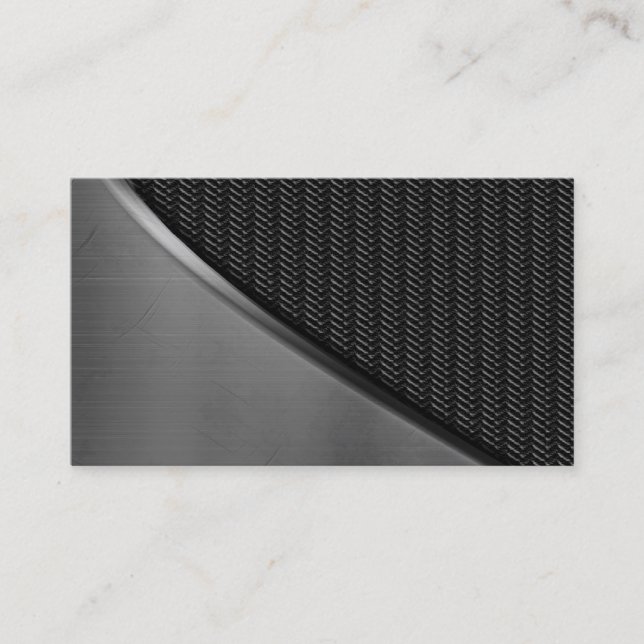 Metal Look Curve Carbon Fiber Business Cards (Front)