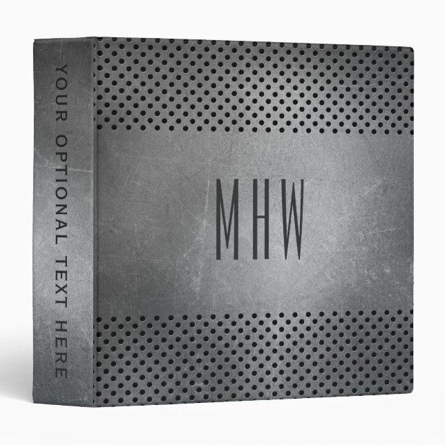 Metal Look custom monogram & text binders (Front/Spine)