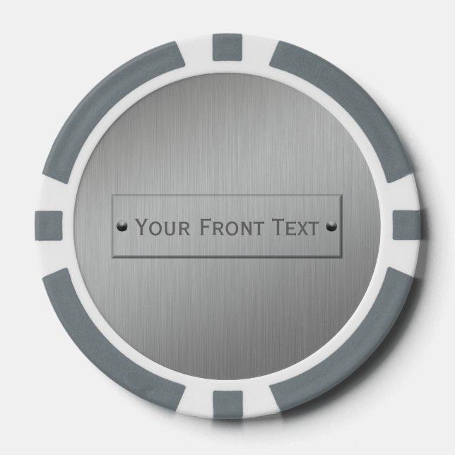 Metal Look custom poker chips (Front)