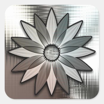 Metal Look Daisy Flower Stickers by MetalShop at Zazzle