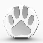Metal-Look Dog Paw Print Acrylic Award<br><div class="desc">A dog paw print with shades of gray that look like a metallic texture.
Original digital image.</div>