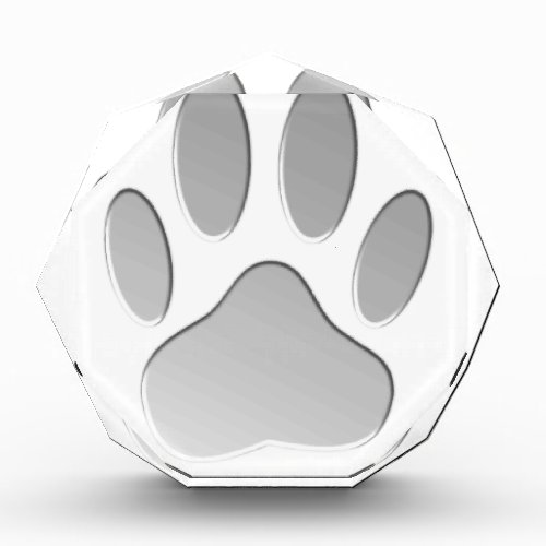 Metal_Look Dog Paw Print Acrylic Award