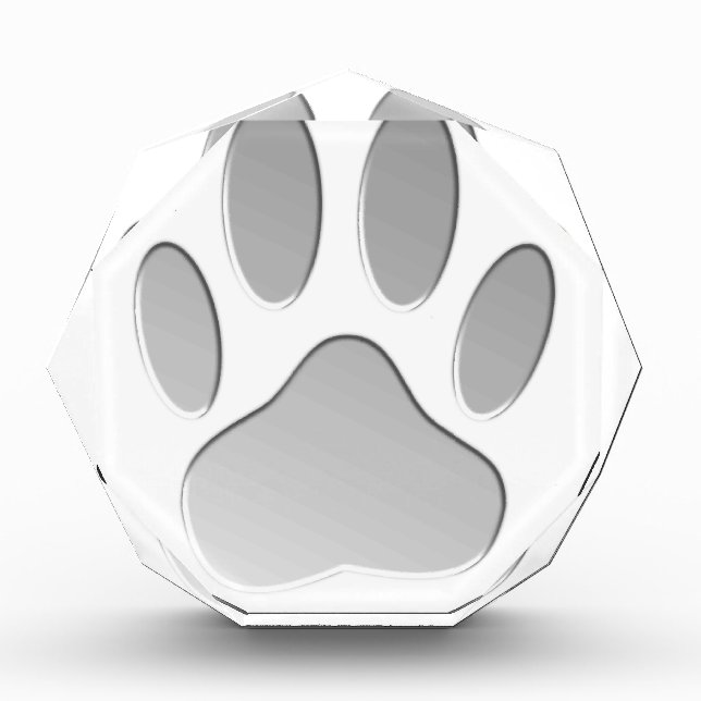 Metal-Look Dog Paw Print Acrylic Award (Front)