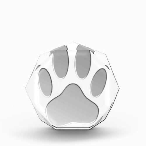 Metal_Look Dog Paw Print Acrylic Award