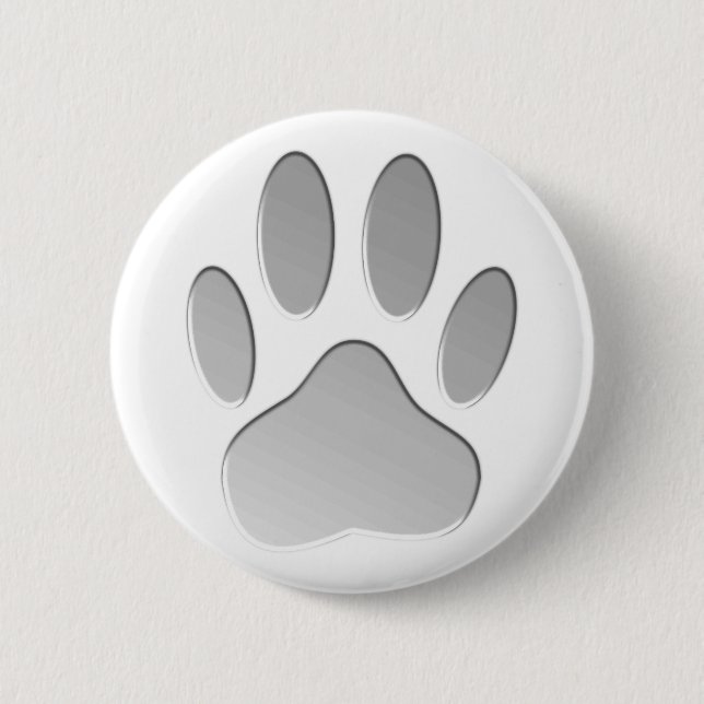 Metal-Look Dog Paw Print Button (Front)