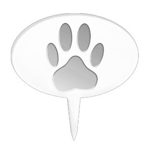 Metal-Look Dog Paw Print Cake Topper