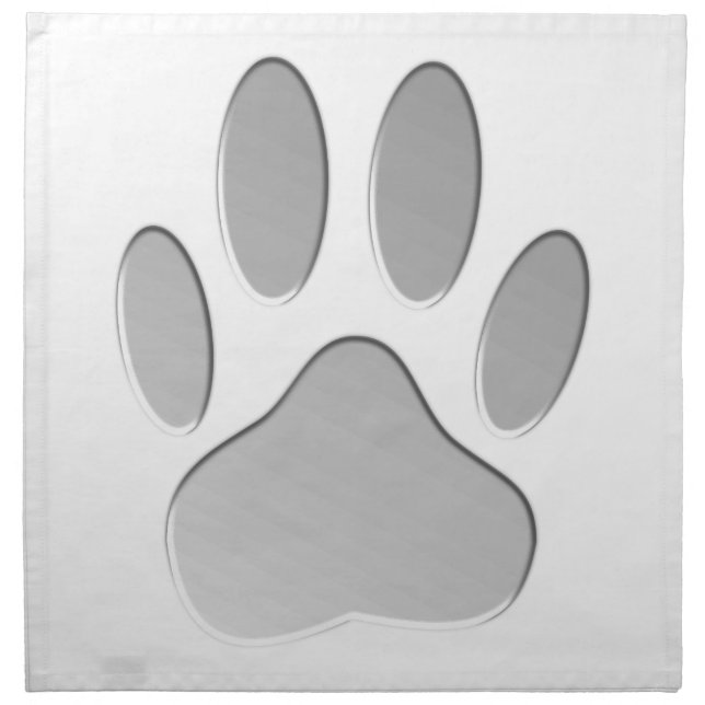 Metal-Look Dog Paw Print Cloth Napkin (Front)