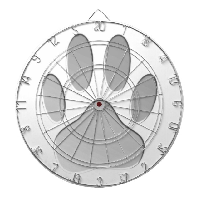 Metal-Look Dog Paw Print Dart Board (Front)