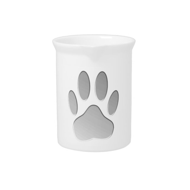 Metal-Look Dog Paw Print Drink Pitcher (Front)