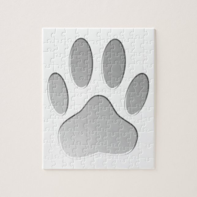 Metal-Look Dog Paw Print Jigsaw Puzzle (Vertical)