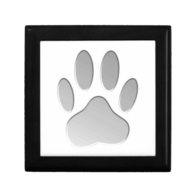 Metal-Look Dog Paw Print Keepsake Box (Front)