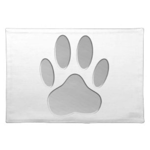 Metal-Look Dog Paw Print Placemat