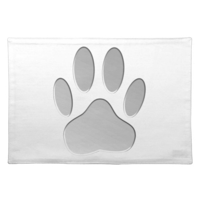Metal-Look Dog Paw Print Placemat (Front)