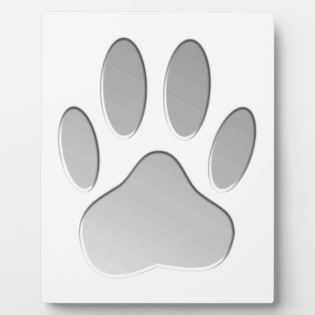 Metal-Look Dog Paw Print Plaque (Front)