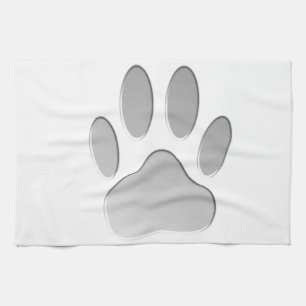 Metal-Look Dog Paw Print Towel