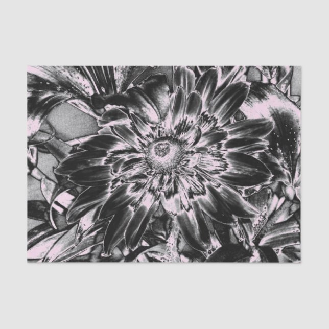 Metal Look Flowers Tissue Paper (Front)