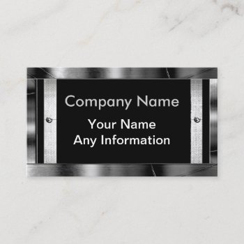 Metal Look Frame Border Business Cards by MetalShop at Zazzle