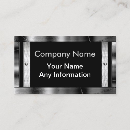 Customizable Metal Look Frame Border Business Cards