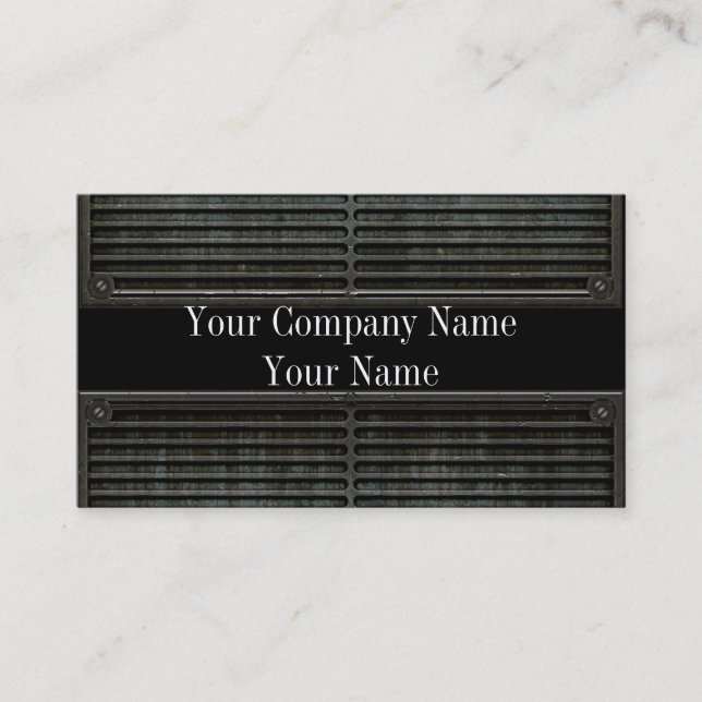 Metal Look Grill Grunge Business Cards (Front)