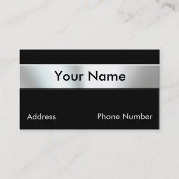 Metal Look Nameplate Business Cards by MetalShop at Zazzle