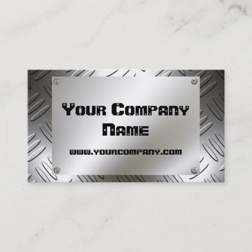 Metal Look Plate With Screws Business Cards