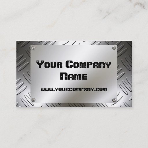 Customizable Metal Look Plate With Screws Business Cards