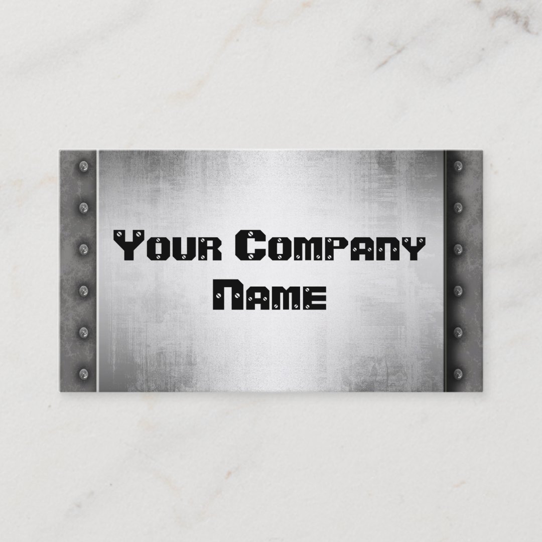 Metal Look With Rivets Border Business Cards | Zazzle