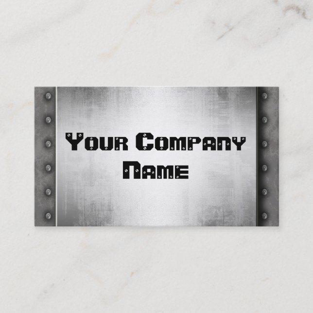 Metal Look With Rivets Border Business Cards (Front)