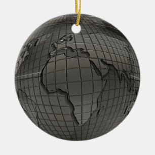 Metal Look World Globe Ornament