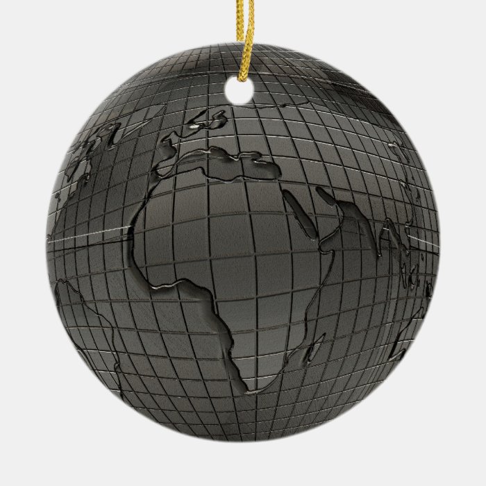 Metal Look World Globe Ornament