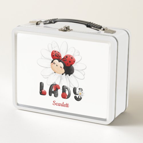 Metal Lunch Box With Cute Ladybug