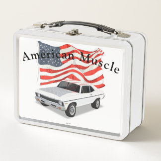 Metal Lunchbox American Muscle White Nova 