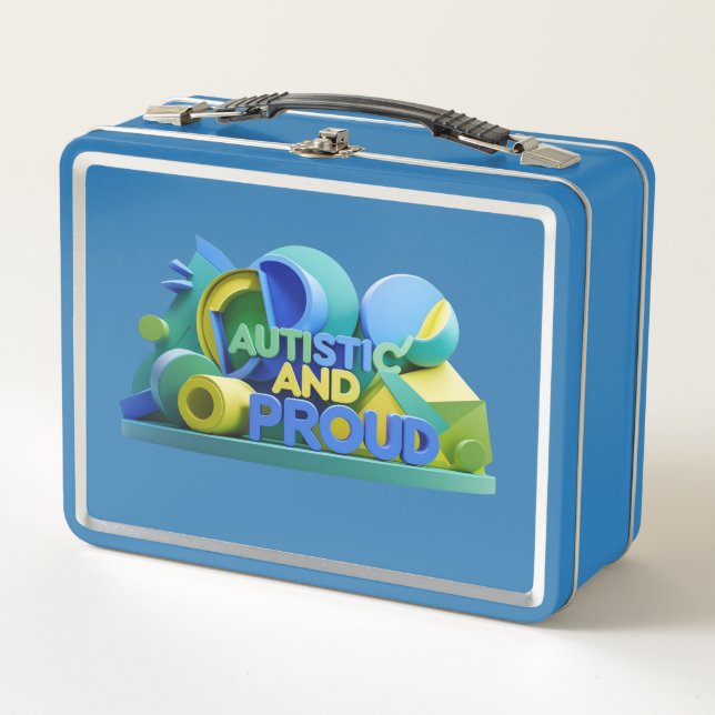 Metal Lunchbox-"Autistic and Proud Metal Lunch Box (Front)